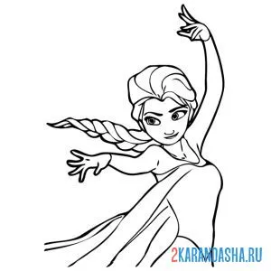 Раскраска эльза начинает замораживать