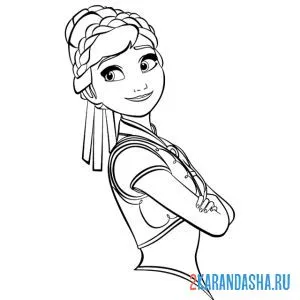 Раскраска анна нарядная
