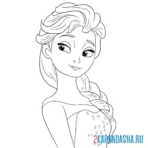 Раскраска эльза королева нарядная
