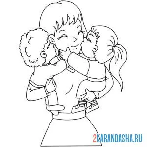 Раскраска любимая мама