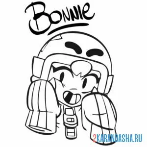 Раскраска бонни без зуба