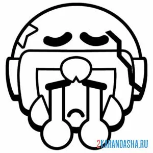 Раскраска бонни эмодзи грусть