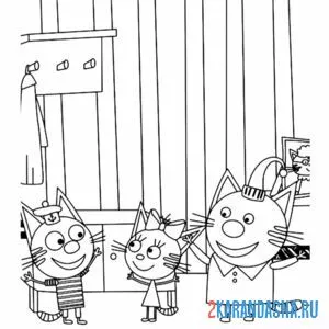 Раскраска коржик, компот и карамелька