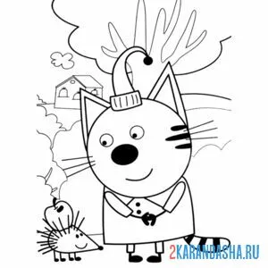 Раскраска компот и ежик