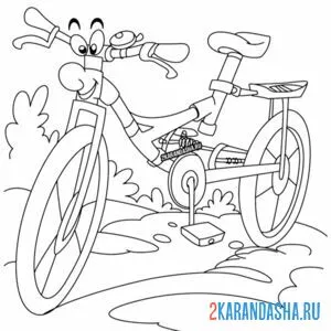 Раскраска живой велосипед