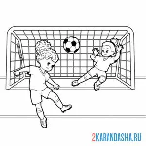 Раскраска женский футбол