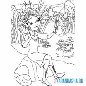 Раскраска царевна-лягушка василиса