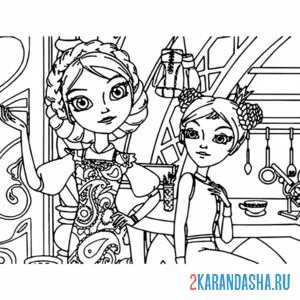 Раскраска царевны василиса и дарья