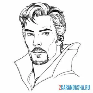 Раскраска доктор стрэндж портрет