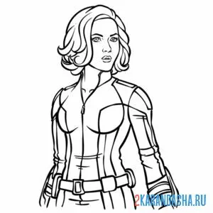 Раскраска мстители черная вдова