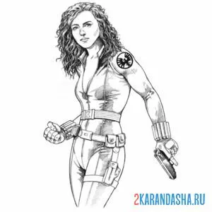 Раскраска черная вдова мстители