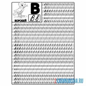 Раскраска буква в прописью