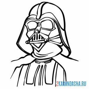Раскраска дарт вейдер в маске