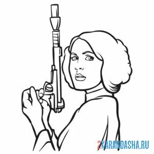 Раскраска лея звездные войны