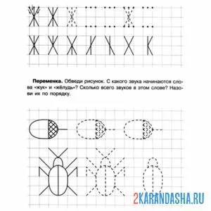 Раскраска буква ж по клеточкам пропись