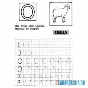 пропись буква о в детский сад