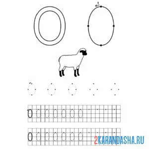 Раскраска пропись буква о для малыша