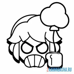 Раскраска гас гнев эмодзи