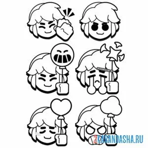 Раскраска гас все эмодзи