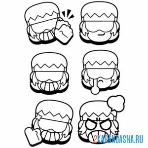 Раскраска бастер лучшие эмодзи