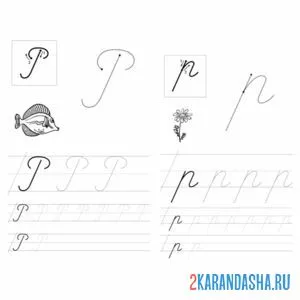 Раскраска пропись дошкольника буква р заглавная и строчная