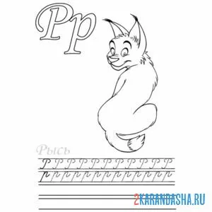 Раскраска буква р пропись с прописными буквами