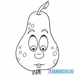 Раскраска груша задумалась