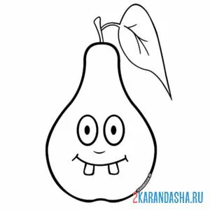 Раскраска груша смешная