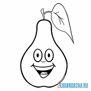 Раскраска груша смеется