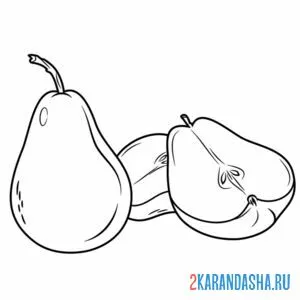 Раскраска груша в разрезе