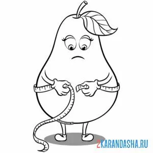 Раскраска груша спортсмен