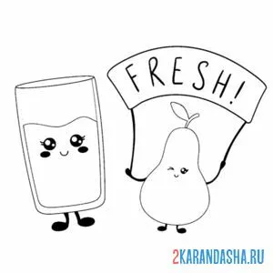 Раскраска груша и грошевый сок