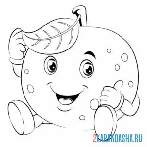 Раскраска милый апельсин