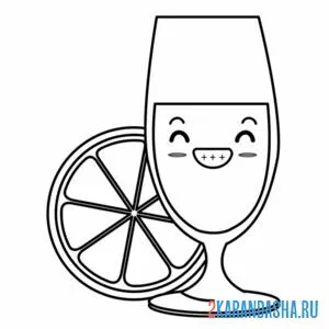 Раскраска веселый апельсиновый сок