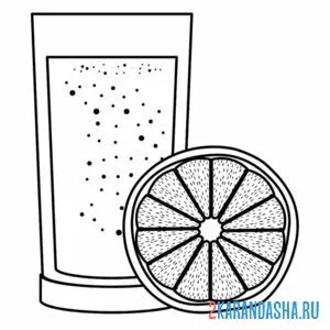 Раскраска стакан сока апельсиновый