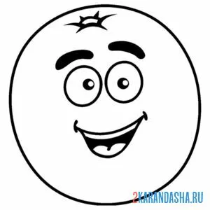 Раскраска апельсин с лицом