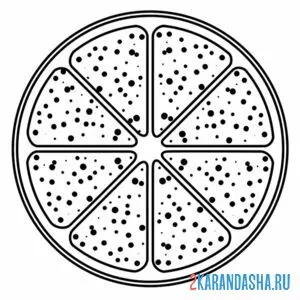 Раскраска апельсиновая долька