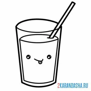 Раскраска апельсиновый сок в стакане