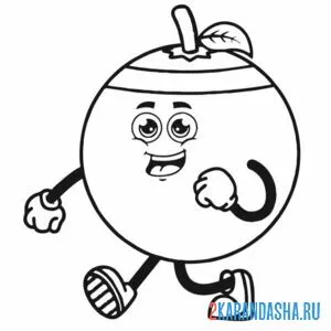 Раскраска апельсин спортсмен