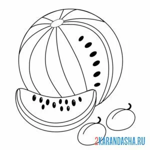 Раскраска ягода арбуз