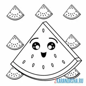 Раскраска арбузик