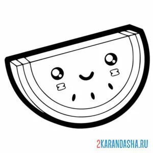 Раскраска глазки на кусочек арбуза