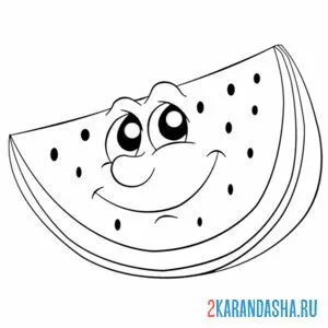 Раскраска арбуз мальчик