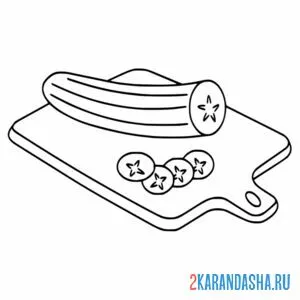 Раскраска огурец на доске