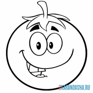Раскраска счастливый помидор
