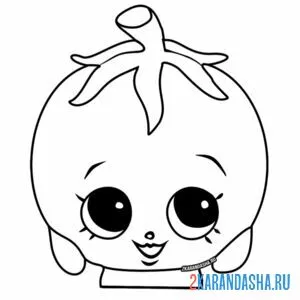 Раскраска милый помидор каваи