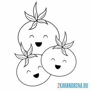 Раскраска три помидорки