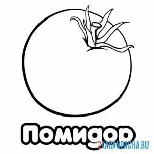 Раскраска помидор с надписью