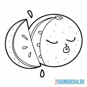 Раскраска апельсинка спит