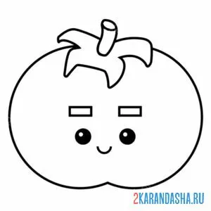 Раскраска помидор томат каваи